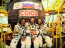 New ISS crew members (L-R) Joe Acaba, KE5DAR; Alexander Misurkin, and Mark Vande Hei, KG5GNP. [NASA photo]